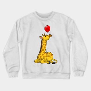 Giraffe with Balloon Crewneck Sweatshirt